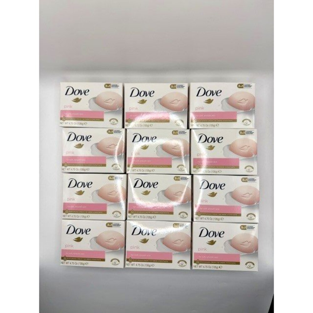 Dove Pink Beauty Bar Soap 4.75 oz 12 Bars Moisturizing Skin Care NEW